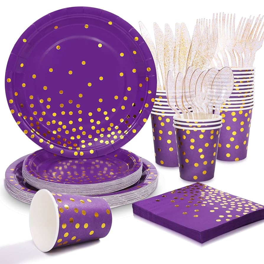 Amazon.co.jp: Boocikey 175ピース パープルパーティー